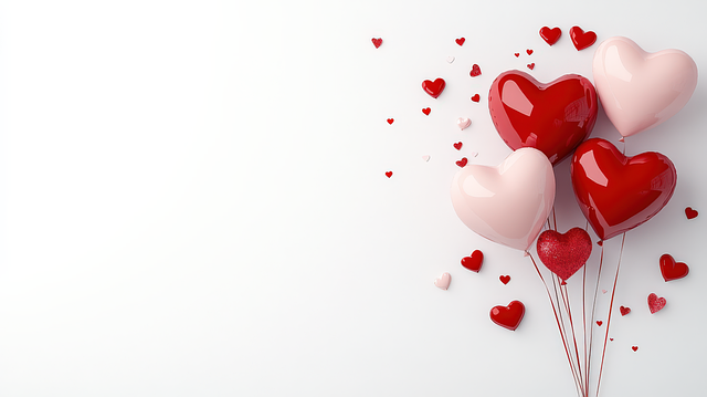 Free ai generated hearts balloons illustration