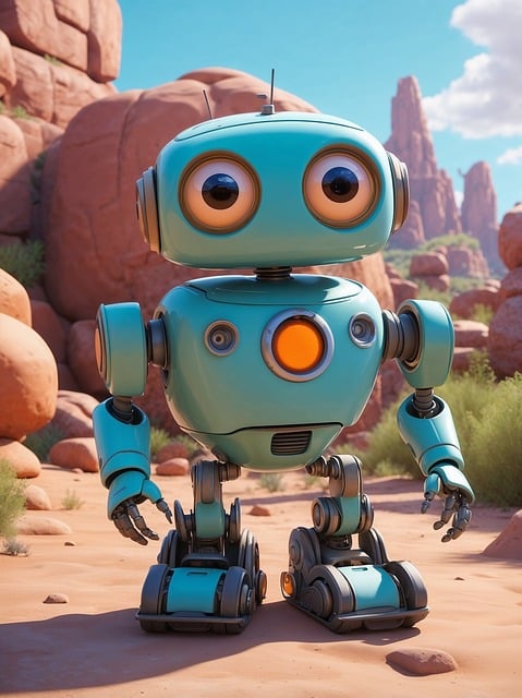 Free robot cute sweet illustration