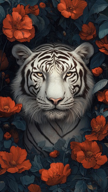Ai Gerado, Tigre, Flores, Selvagem