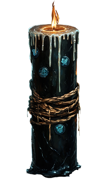 Free ai generated black candle ritual candle illustration