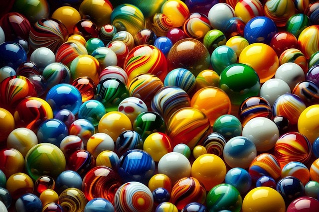 Free balls multi-colored glass illustration