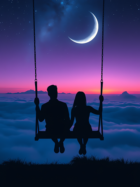 Free ai generated couple swing illustration