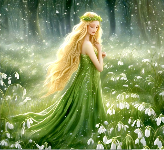Free ai generated fairy snowdrop illustration