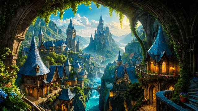 Free Elvish Town Fanatsy illustration and picture