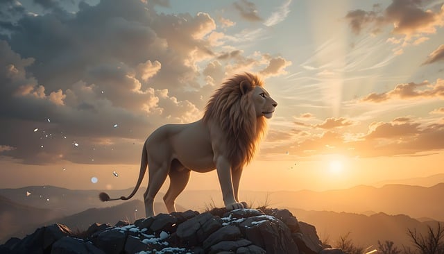 Free ai generated lion feline illustration