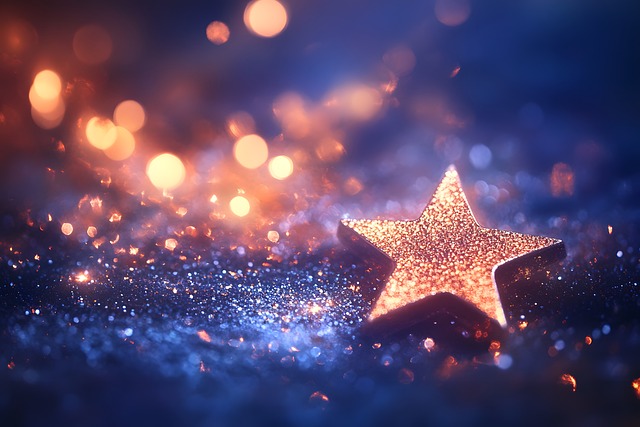 Stern, Golden, Funkeln, Lichter, Bokeh