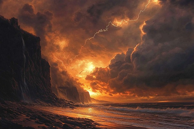 Free ai generated storm glowing horizon illustration