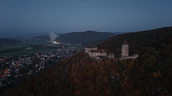 Slot, Drone, Landskab, Bygning, Skov