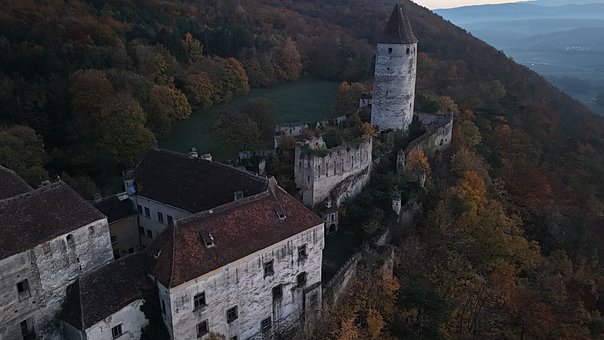 Slot, Drone, Landskab, Bygning, Skov