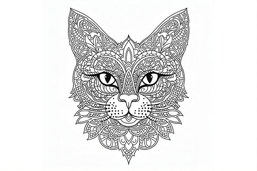 Free Cat Coloring Sheet Coloring Book illustration and picture