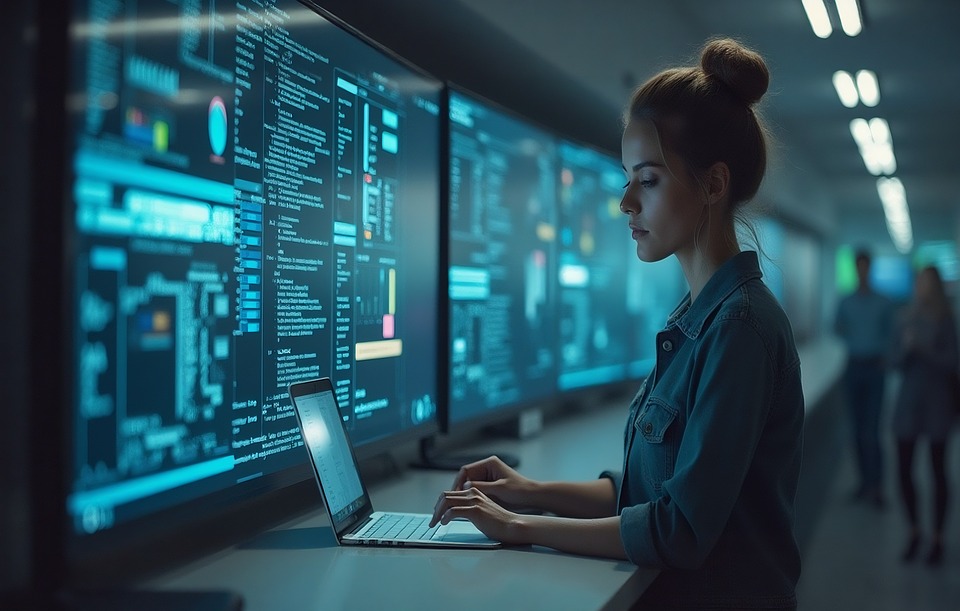 Download Woman, Programmer, Coding. Royalty-Free Stock Illustration ...