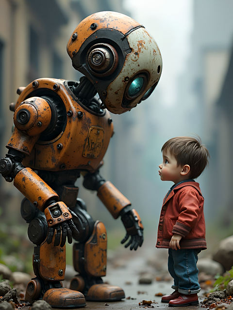 Free ai generated robot technology illustration