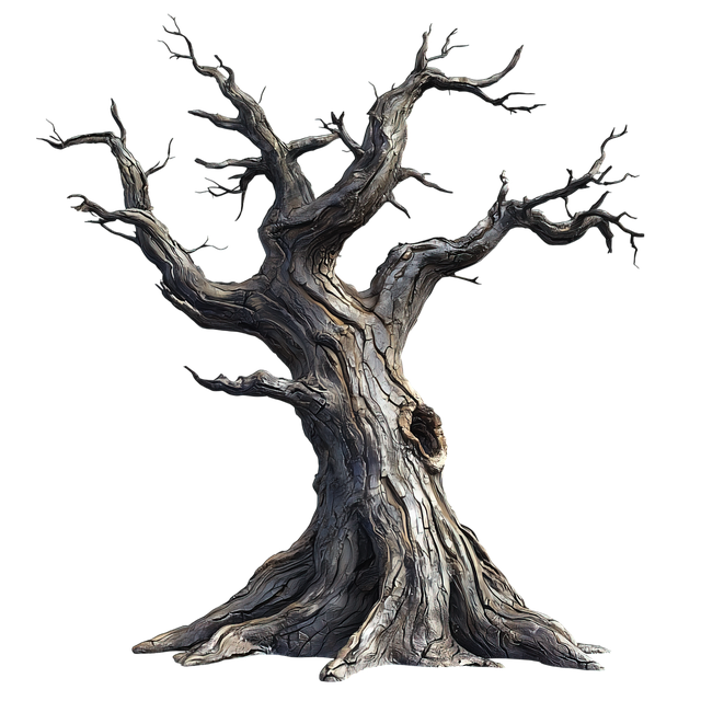 Free withered tree dead tree twisted branches illustration