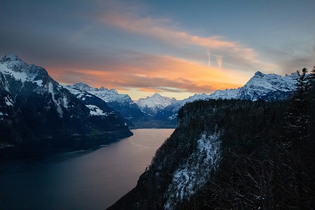 Lago, Urnersee, Seelisberg, Montanhas