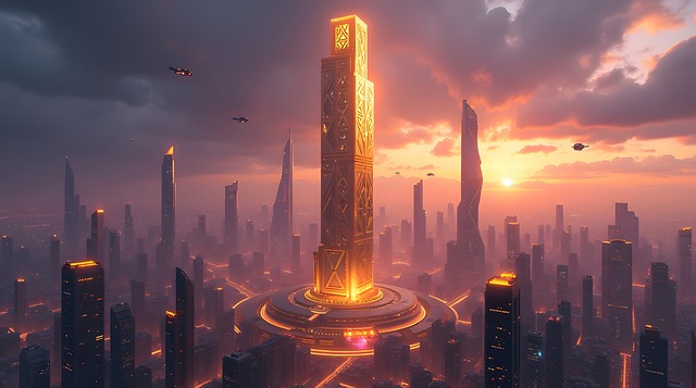 Futuristisk By, Cyberpunk, Skyskraper
