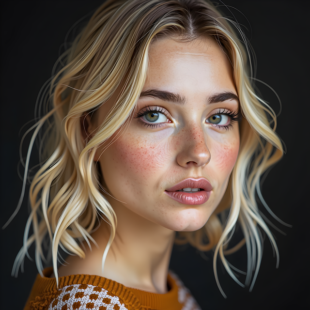 Blond Kvinde, Fregner, Grønne Øjne