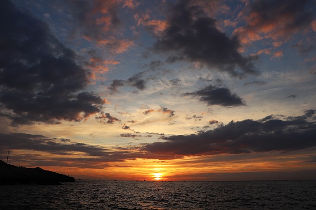 Sonnenuntergang, Natur, Landschaft, Meer