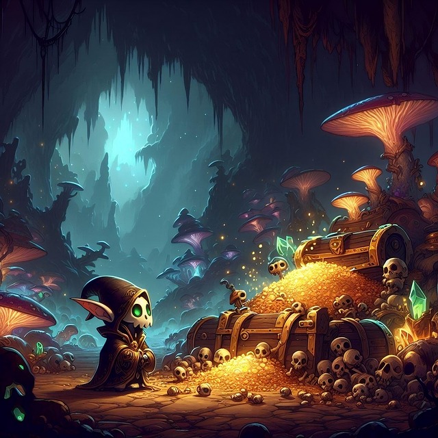 Free ai generated skeleton treasure illustration