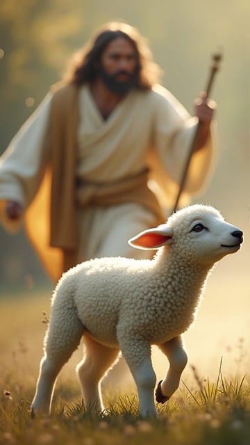Free jesus christ lamb shepherd illustration