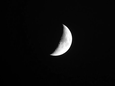 Luna, Semilună, Noapte, Astronomie