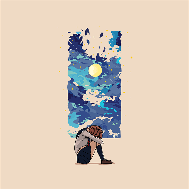 Meisje, Anime, Blauw, Verstand, Maan