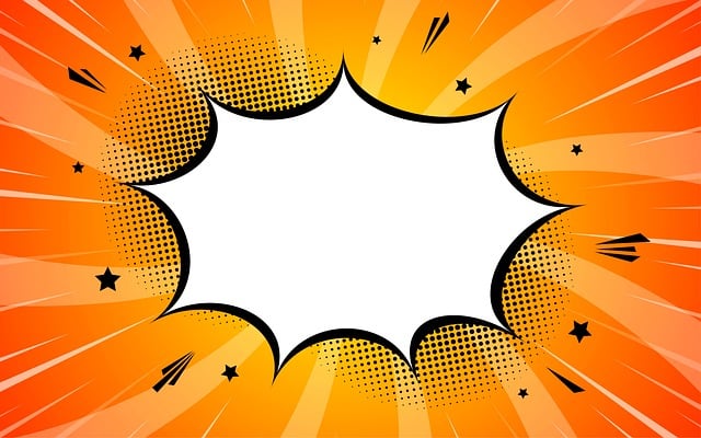Free starburst boom comic book illustration