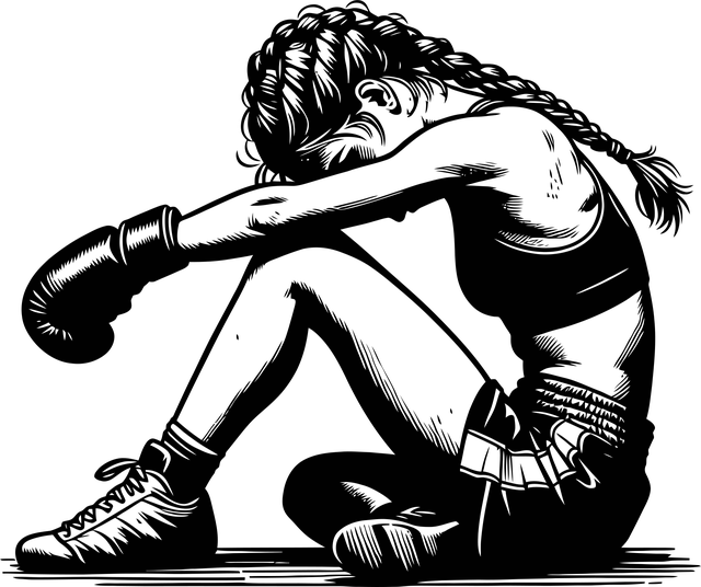 Free ai generated boxer sad illustration
