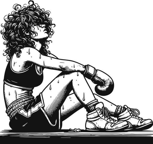 Free ai generated boxer sad illustration