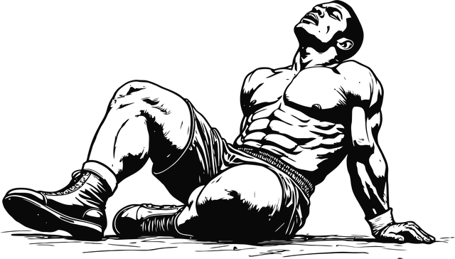 Free boxer drawing melancholy illustration