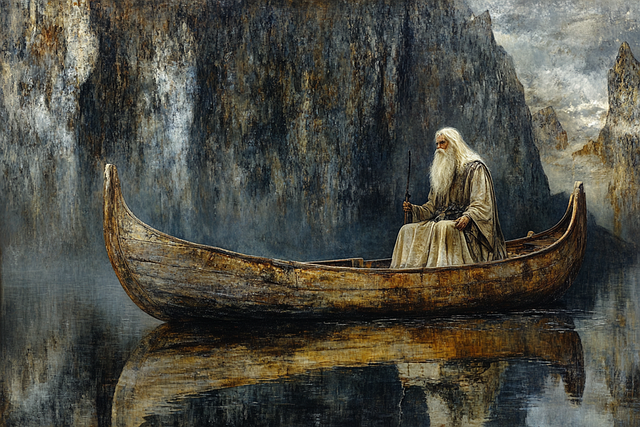 Ai Generiert, Alter Mann, Natur, Boot