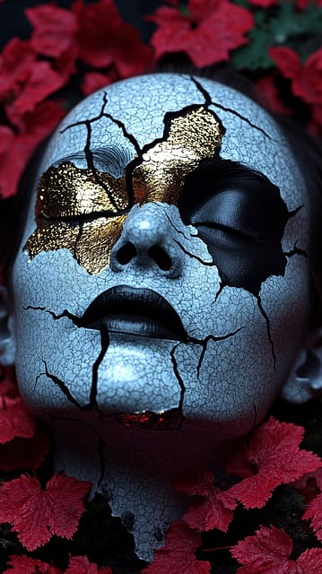 Ai Generado, Máscara, Mujer, Flores