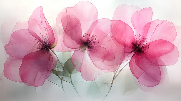 Free Pink Flowers illustration and picture