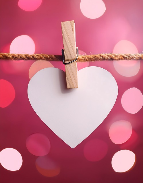 Free ai generated heart clothespin illustration