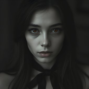 Niña, Mujer, Dama, Retrato, Modelo