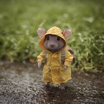 Ratón, Roedor, Lluvia, Naturaleza, Linda
