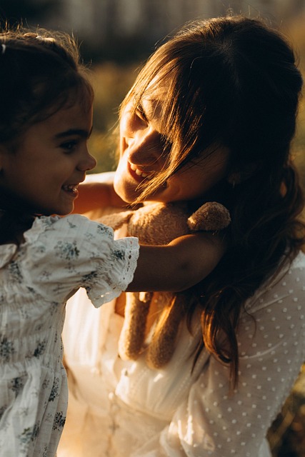 Familia, Hierba, Campo, Mamá, Hija