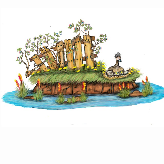 Free spring island goose illustration