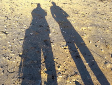 Strand, Sonne, Schatten, Kontur, Kiesel