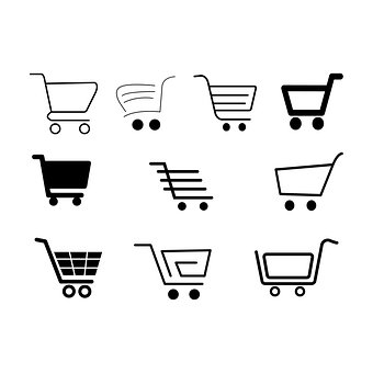 Indkøbskurv, E-Handel Ikon, Online Butik