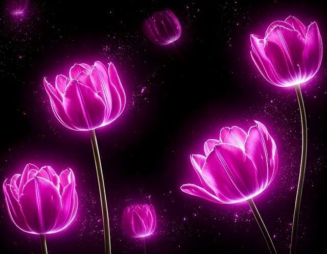 Free ai generated tulips floral background illustration