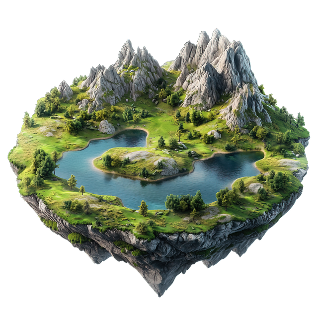 Free ai generated floating island illustration