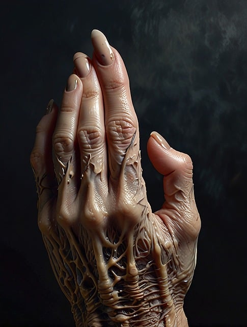 Free ai generated hand decomposition illustration