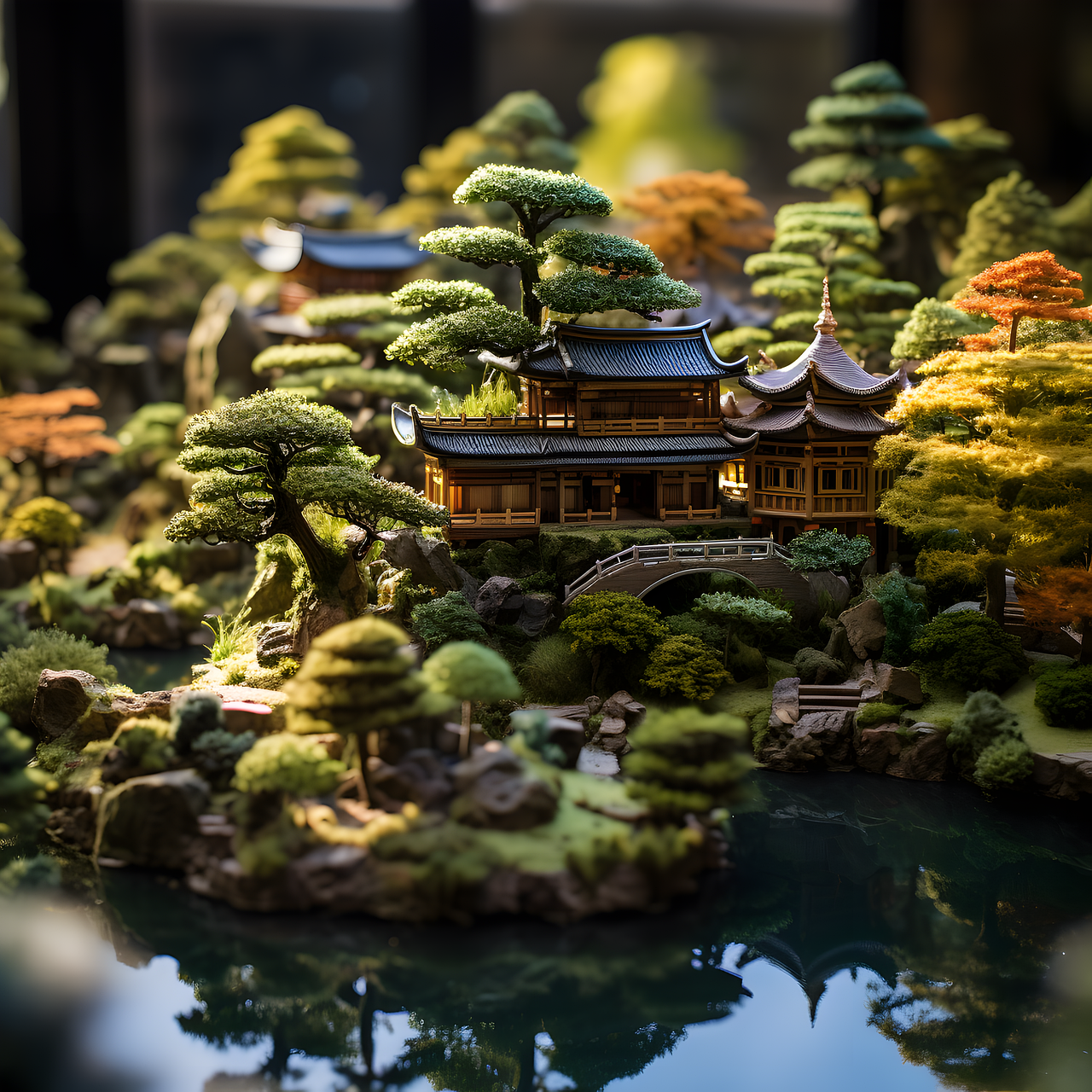 SUPVOX 8 Pièces Porte Torii Shinto Japonaise Miniature - Ornement Aquarium Jardin Zen Pont Paysage