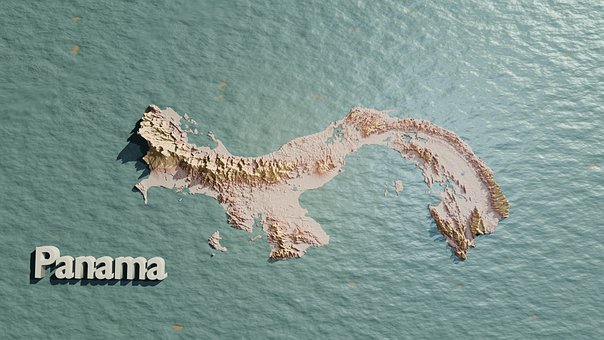 Panama, 3D-Karte, Weltkarte, 3D-Gelände
