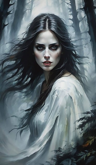 Free ai generated woman gothic illustration