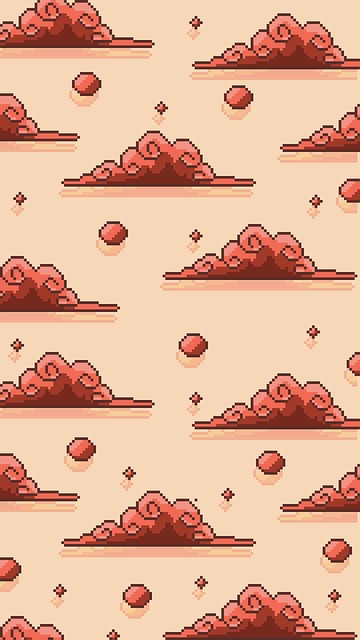 Free clouds pattern pixelart illustration