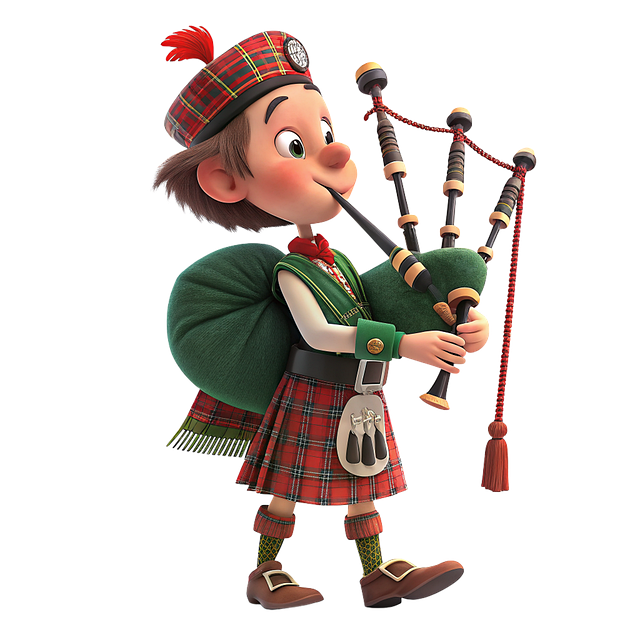 Free ai generated scotsman bagpipes illustration