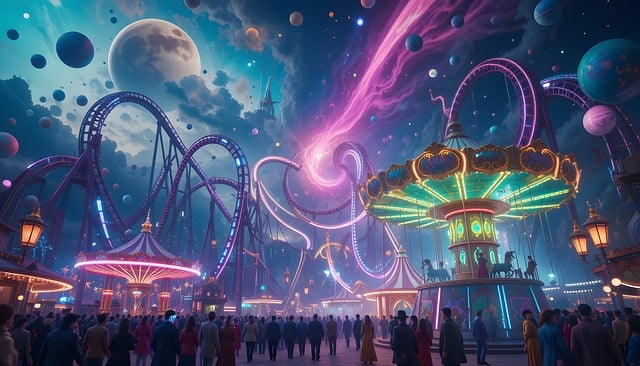 Free ai generated carnival carousel illustration