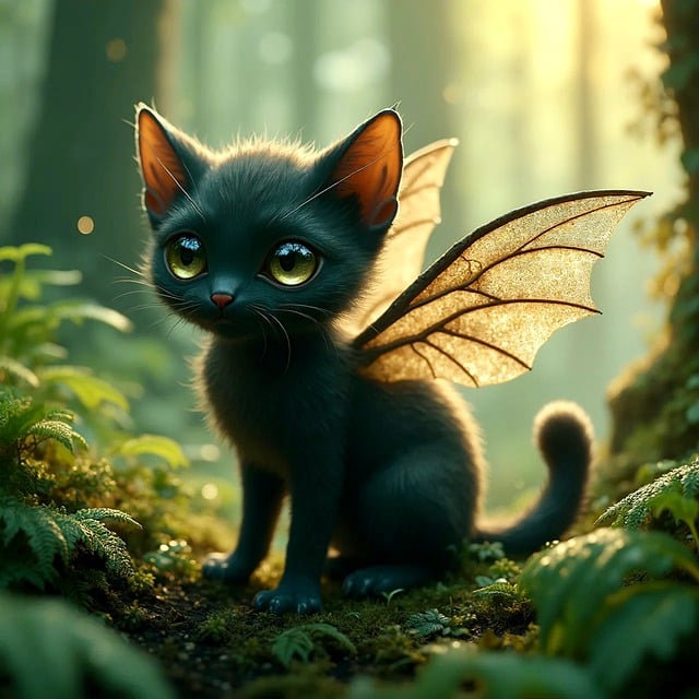 Free ai generated kitten ground illustration