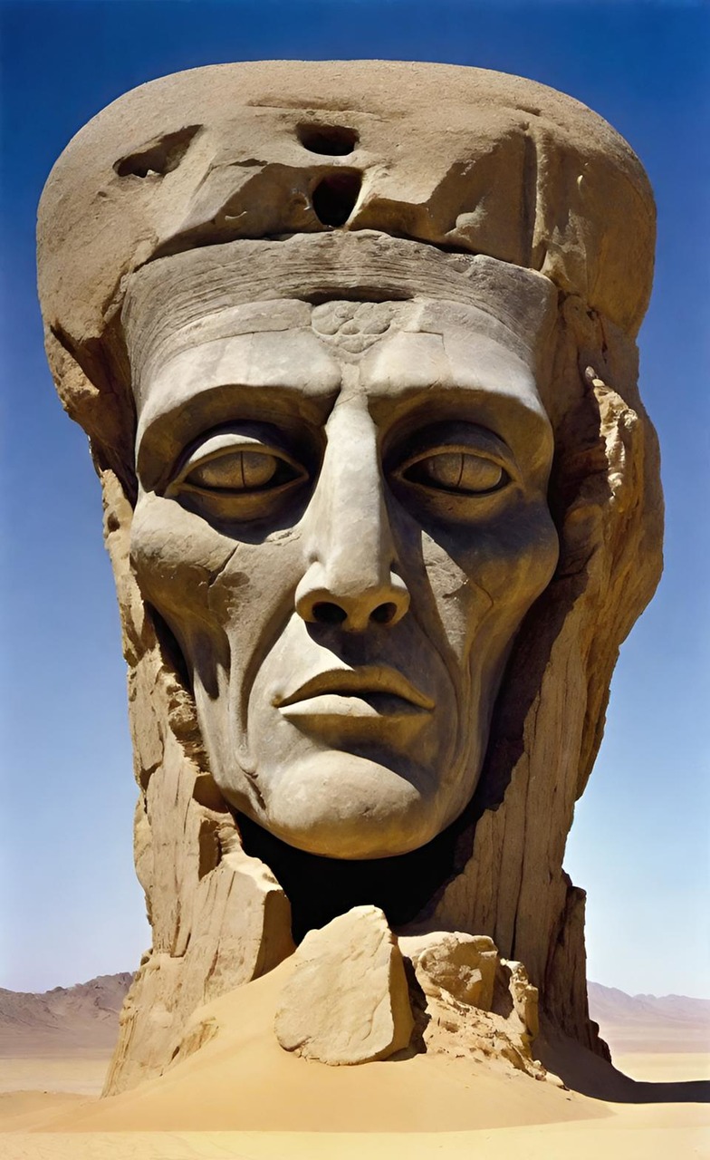 Hoved, Ansigt, Sten, Statue, Kæmpe Stor